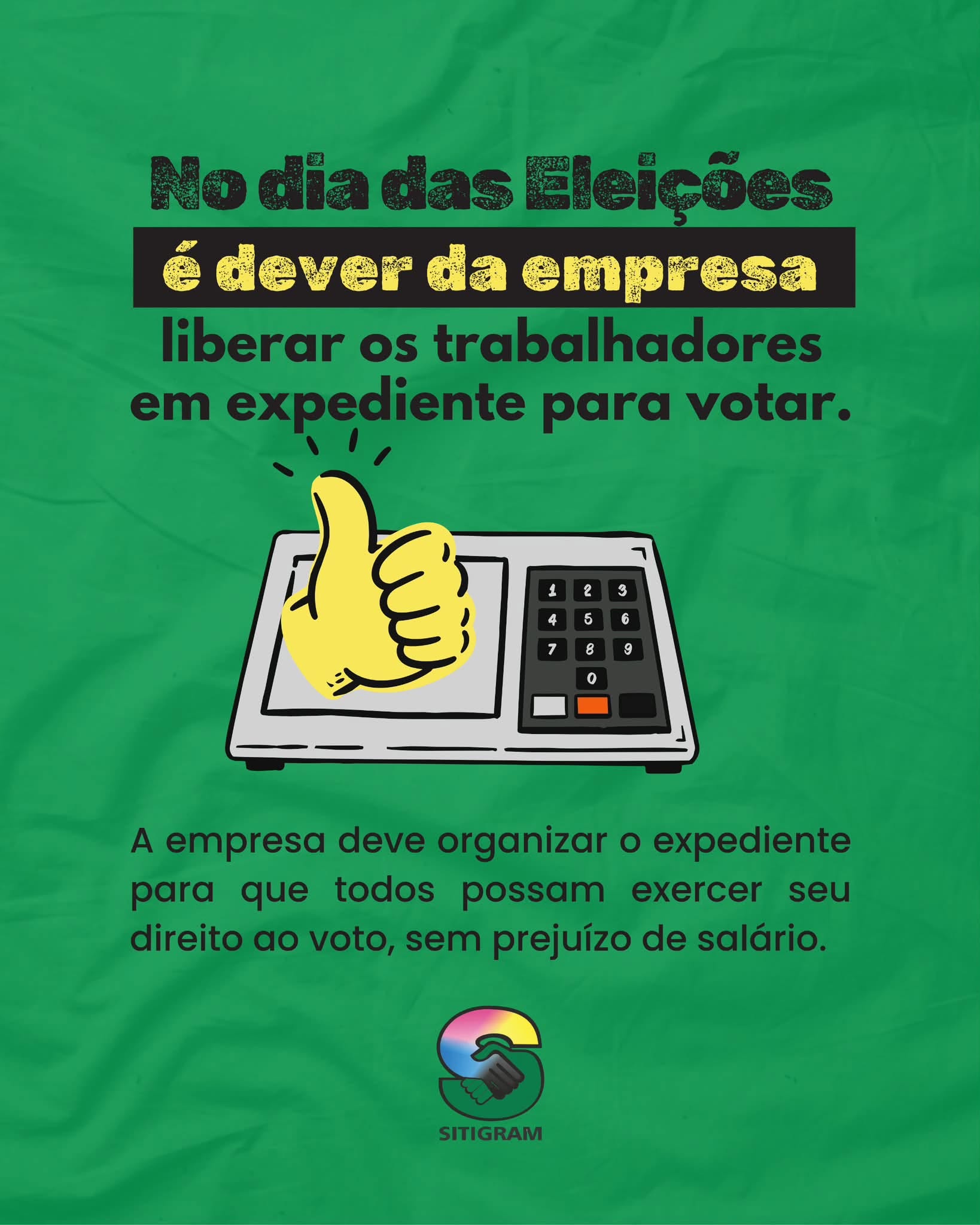 No dia da eleição, é dever da empresa liberar o trabalhador para votar